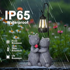 twinbling Outdoor Cat Garden Statues with Solar Lantern, Solar Lantern Cat Figurines Decor for Yard, Lawn, Porch & Patio, Unique Housewarming/Birthday Gifts for Women