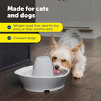 PetSafe Ceramic Pet Fountain with 4-Pack of Carbon Filters for Cats and Small Dogs 60 Oz Water Capacity Whisper-Quiet Water Flow Great for Shy or Timid Pets Fresh, Filtered Water