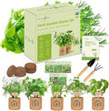 5 Herb Indoor Garden Kit- Unique Chrismas Herb Gardening Gift, Home Kitchen Gift for Mom, Friends, and Gardeners, Basil, Parsley, Chives, Cilantro, Dill
