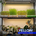 Barrina T5 Grow Lights for Indoor Plants, 2FT 20W (2 x 10W), Black Cover Plant Growing Lamp with Magnetic Installation, Full Spectrum Grow Light Strip with Separate Switch, Linkable, Yellow, 2 Packs