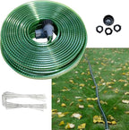 2026 Reinforced Sprinkler Hose & Soaker Hose for Yard - 50 FT Flat Garden Hose with Holes, Heavy Duty No-Kink Lawn Irrigation Hose (Includes Stakes, High Pressure Spray)