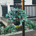 Artificial Plants Faux Greenery for Outdoor Outside UV Resistant, Fake Silk Realistic Coleus Bushes Shrubs for Porch Planters Front Door Patio Pots Spring Summer Decor, 12 Bundles
