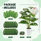 Der Rose 28" Fake Plants Large Artificial Monstera Faux Potted Plants Indoor Tall for Outdoor Living Room House Floor Front Porch Tree Decor (Pack of 2)