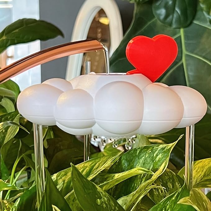 Original Dripping Rain Cloud with Heart Charm, Gift for Plant Lovers