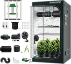 Mars Hydro 3x3 Smart Grow Tent Kit Complete System with WiFi-Integrated Controller 43,FC-E3000 APP Control Dimmable 1184Pcs Grow Light,1680D High Reflective Mylar,4inch Automatic Ventilation System