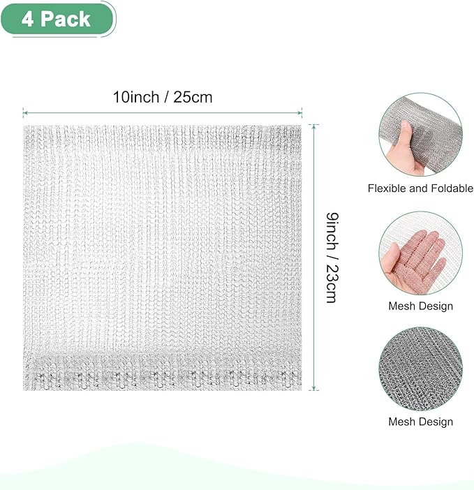 M METERXITY 4-Pack 1 Gallon Plant Root Protector 10x9 Inch, Stainless Stainless Root Guard Baskets Wire Mesh Garden Protection Netting for Tree/Tubers/Crops/Flower/Vegetables/Fruit