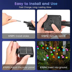 Solar Garden Lights Swaying, 20 LED Firefly Lights Outdoor Waterproof, Garden Decor Solar Lights Outdoor for Yard Porch Patio (2 Pack Multi-Colored)