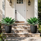 Ivydale Fake Plants 18 Inch Agave Artificial Plants Outdoor 2 PCS for Outside Decoration, Faux Greenery UV Resistant Artificial Outdoor Plants for Front Door Porch Planter Urn Patio Garden Yard(Green)