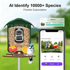 birdsnap® PAV-Bird Feeder with Camera,2K HD with 32GB Card, AI Identify Smart Bird House Cam Solar Panel,Live Stream,Motion Detection,Auto Record Video for Backyard Outdoors,Ideal Gift for Bird Lover