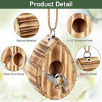 Hummingbird House,Wooden Birdhouse for Outside,Hanging Small Bird Houses,Wild Bird Nesting Box Outdoor Bird House for Bluebird,Finch,Cardinals