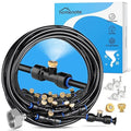HOMENOTE Misting Cooling System, 98FT(30M) Pre-Assembled Kit with 27 Brass Nozzles & 3/4" Brass Adapter, Cooling Mister for Patio, Backyard, Pets, Garden & Greenhouse