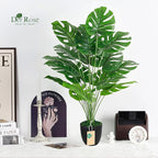Der Rose Fake Plants 28'' Large Faux Plants Artificial Monstera Plants Indoor Tall in Black Pots for Home Office Bathroom Patio Floor Outdoor Decor