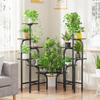 6 Tier Plant Stand Indoor, Plant Shelf for Multiple Plants, Flower Pot Holder Shelf, Planter Display Rack for Patio Garden Balcony Living Room Bedroom Decor, Black