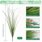 36Pcs Artificial Grass Plants Outdoor Faux Shrubs Wheat Grass Green Onion Grass Artificial Greenery Tall Stems for Indoor Outdoor Office Home Decor（Green Red Tail）