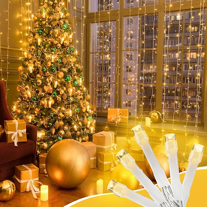 210 LEDs Warm White LED String Lights – 70FT Transparent Wire, Waterproof & Connectable Christmas Tree Lights for Indoor Outdoor Holiday Décor