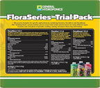 General Hydroponics FloraSeries Hydroponic Nutrient Fertilizer System Trial Pack with FloraMicro, FloraBloom and FloraGro, 1 qt.