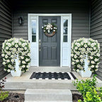 Artificial Geranium Hanging Flowers for Outdoor Decoration, 2 Bundles UV Resistant Silk Geranium Fake Plants Faux Flowers for Front Porch Garden Patio Window Box Outside Indoor Decor (White)