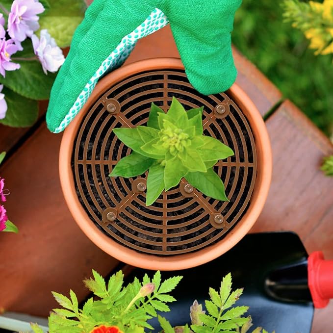 5 Pcs Plant Pot Grid, 7.48" Cuttable Plant Pot Soil Covers Protectors with 40 Stakes, Keep Cats Out of Indoor Potted Plants (5Pcs 7.48")