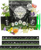 Tactiko Survival 40 Medicinal & Tea Herb Seeds Variety Pack, Indoor & Outdoor Herbal Garden Kit, USA Grown Heirloom Non-GMO, Herbal Seeds for Teas, Resealable Mylar Bag for Long-Term Storage