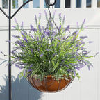 2 Bundles Artificial Lavender Flower Artificial Greenery Stems Fake Lavender Flower Plant Real Touch Silk Faux Plants Branches for Indoor Porch Patio Greenery Farmhouse Garden Office Decor (Type 1)