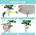 6/12 PCS 11.8" Plant Protector from Cats Indoor with 12 PCS Metal Stakes, Cuttable Pot Cover from Animals
