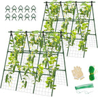 2 Pack Cucumber Trellis, 49.6"×49.6" Garden Trellis for Climbing Plants Outdoor, A-Frame Vegetable Trellis for Raised Bed, Support for Tomatoes, Squash, Zucchini, Vegetables