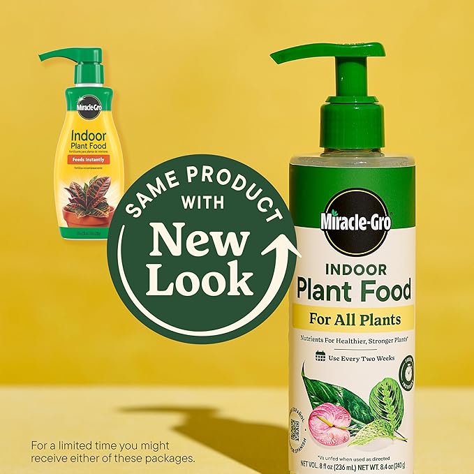 Miracle-Gro Indoor Potting Mix (6 qt.) and Plant Food (8 fl. oz.) for All Plant and Plant Care Leaf Protect & Shine (8 fl. oz.) - Bundle for Growing, Fertilizing, Protecting and Cleaning Houseplants