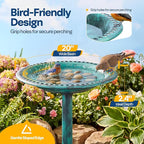 VIVOHOME Bird Bath for Outside, Polyresin Pedestal Bird Baths for Outdoor, Garden, 28 Inch Height Weather-Resistant Birdbaths with 20" Bowl, Green