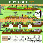 230FT Automatic Watering System for Outdoor Plants, Quick-Connect Garden Drip Irrigation Kits with 1/2" & 1/4", Adjustable Nozzles & Sprinklers for Greenhouse, Raised Bed, Lawn, Potted Plants