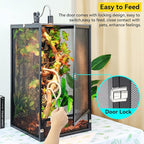 RunDuck 45 Gallon 360° Panoramic Foldable Reptile Terrarium Kit: Crested Gecko Tank and Reptile Cage for Superior Ventilation, Easy Feeding, Sturdiness, and Simple Assembly (Black, 32"x18"x18")