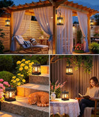KOOPER 4 Pack Solar Lanterns Outdoor Waterproof, Brighter Hanging Solar Lantern Lights for Outside, Auto ON/Off Lanterns Decorative Outdoor for Garden Table Yard Path Tree Patio Lawn Decor, Gifts