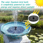 Solar Fountain Ceramic Bird Bath,Bird Bath for Outside,Outdoor Fountain BirdBaths,Garden and Home Décor.