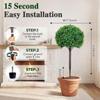 PATIO CHOICE Artificial Topiary Boxwood Ball Trees Set of 2 30" Fake Outdoor Plants Realistic Olive Tree Fake Bushes Lifelike Shrubs Decorations for Outdoor Indoor Front Porch Garden