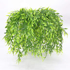 PASYOU Artificial Willow, Plastic Plants Greenery Leaves Fake Hanging Vine Faux Ivy for Home Indoor Outdoor Garden Door Wall DIY Basket Planter Filler Wedding Party Decoration UV Resistant - 4 Pack