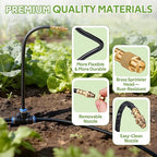 HIRALIY 360° Adjustable Drip Irrigation System 165FT, 1/4" Tubing with Adjustable Copper Nozzles, Automatic Atomizing Watering Kit for Garden, Yard, Lawn, Greenhouse & Potted Plants