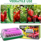 Verdenu Seed Starter Tray with Grow Light, 2 Pack 80 Cells Seed Starter Kit with Humidity Dome, Adjustable Brightness Seed Tray with Smart Timer, 3 Modes, 4 Timing, Germination Kit for Indoor