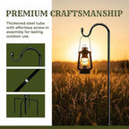 46 Inch Outdoor Rustproof Shepherd Hook, Metal Garden Hanging Hook for Bird Feeders, Plant Baskets, Lanterns, Wind Chimes, Yard Patio Lawn Decor 2 Pack
