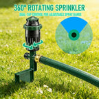 LIULO TOOL Gear Drive Sprinklers for Yard, 360 Degree Garden Water Sprinkler Head on Spike Base with 3/4 Inch Adapters, 5 Modes Adjustable Irrigation Tool for Large Area Yard Lawn Garden