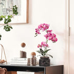 Avoeco Artificial Real Touch Orchid Plant – 20″ Faux Phalaenopsis in Pot – Highly Realistic Silk Orchid Flower & Leaf Texture for Home, Office,Shop & Wedding Décor (Fuchsia, 20”)
