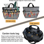 MDSTOP Garden Tool Bag, Garden Tool Kit Holder Home Organizer Storage Carrier, Oxford Garden Hand Tool Storage Tote Organizer with Handle and 8 Roomy Pockets, Floral Gardening Gift, Tools Not Included