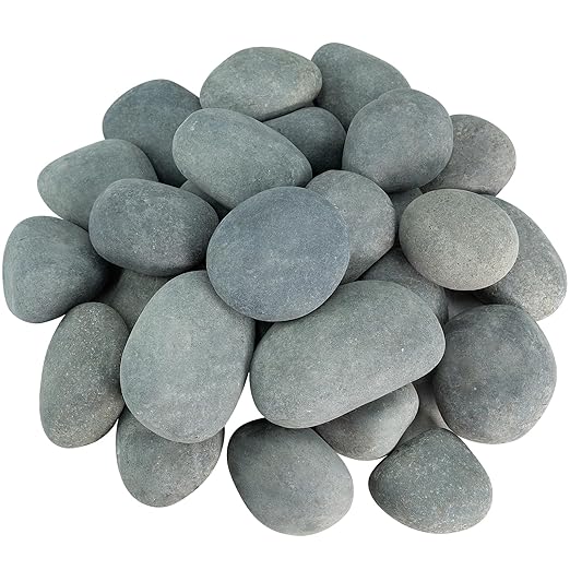Large River Rocks for Landscaping, 40lbs Aquarium Rocks, 3-4 Inch Black Pebbles for Indoor Plants, Natural Stones for Garden Paving Plant Rocks Crafting Walkways