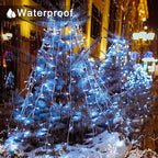 JMEXSUSS 300 LED Christmas Lights Clear Wire, 8 Modes White Christmas String Lights for Tree, Christmas Tree Lights Indoor Outdoor Plug in for Party Wedding Christmas Decorations
