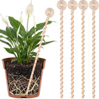 4 Pcs 13.5 Inch Electroculture Plant Stakes Copper Coil Plant Stakes for Garden Electroculture Antenna Garden Stake Wood Wrapped for Vegetable Flowers