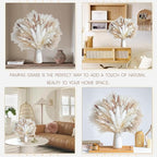 650PCS Natural Dried Pampas Grass Boho Home Decor Bouquet Phragmites Dried Flowers Bouquet for Wedding Floral Arrangements Home Decorations (650PCS)
