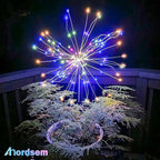 Anordsem Solar Lights Outdoor Waterproof: 2 Pack Garden Light - Bendable Copper Wire with 120 LED Firework Beads - DIY Colorful Fun Decoration for Yard Patio - Twinkle Sparkler Gifts for Women Wife