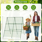 Cucumber Trellis, 35" X 50" A-Frame Garden Trellis for Climbing Plants Outdoor, Trellis Cucumber for Raised Bed, Foldable Plant Support for Vine/Vegetable/Tomato/Zucchini/Pea