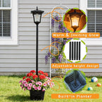 59" Solar Lamp Post Light,Outdoor Waterproof Solar Light Post with Planter,Garden Lights for Backyard, Pathway, Patio,Lawn, Driveway Decor