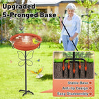 Bird Bath for Outside with Removable Bowl Metal Base, 37In Freestanding Rust-Proof Birdbaths & Birdfeeder, Bird Baths Feeder Bowl for Outdoors Garden Patio Yard Lawn Decor (Brown)