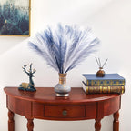 50PCS Pampas Grass Decor, 17" Pampas Grass, Fluffy Small Pampas Grass for Vase Filler Home Wedding Wall Table Party Decoration（Blue&White）