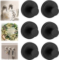Suction Cup Hooks for Wreaths on Glass, Suction Cup Hooks for Inside Shower, Wreath Hangers for Front Doors, Metal Towel Hooks for Showers Bathrooms Mirrors (6, Black)